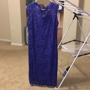 Blue Calf Length Dress